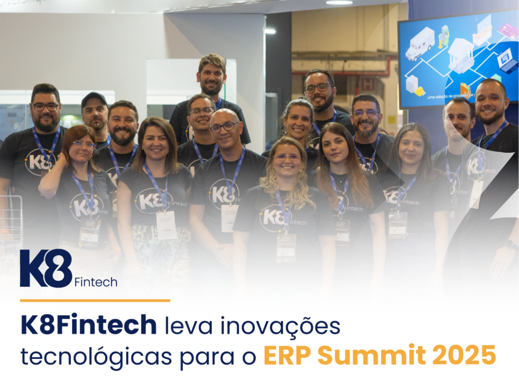 capa para blogpost mostrando a equipe K8Fintech no evento ERP Summit 2025